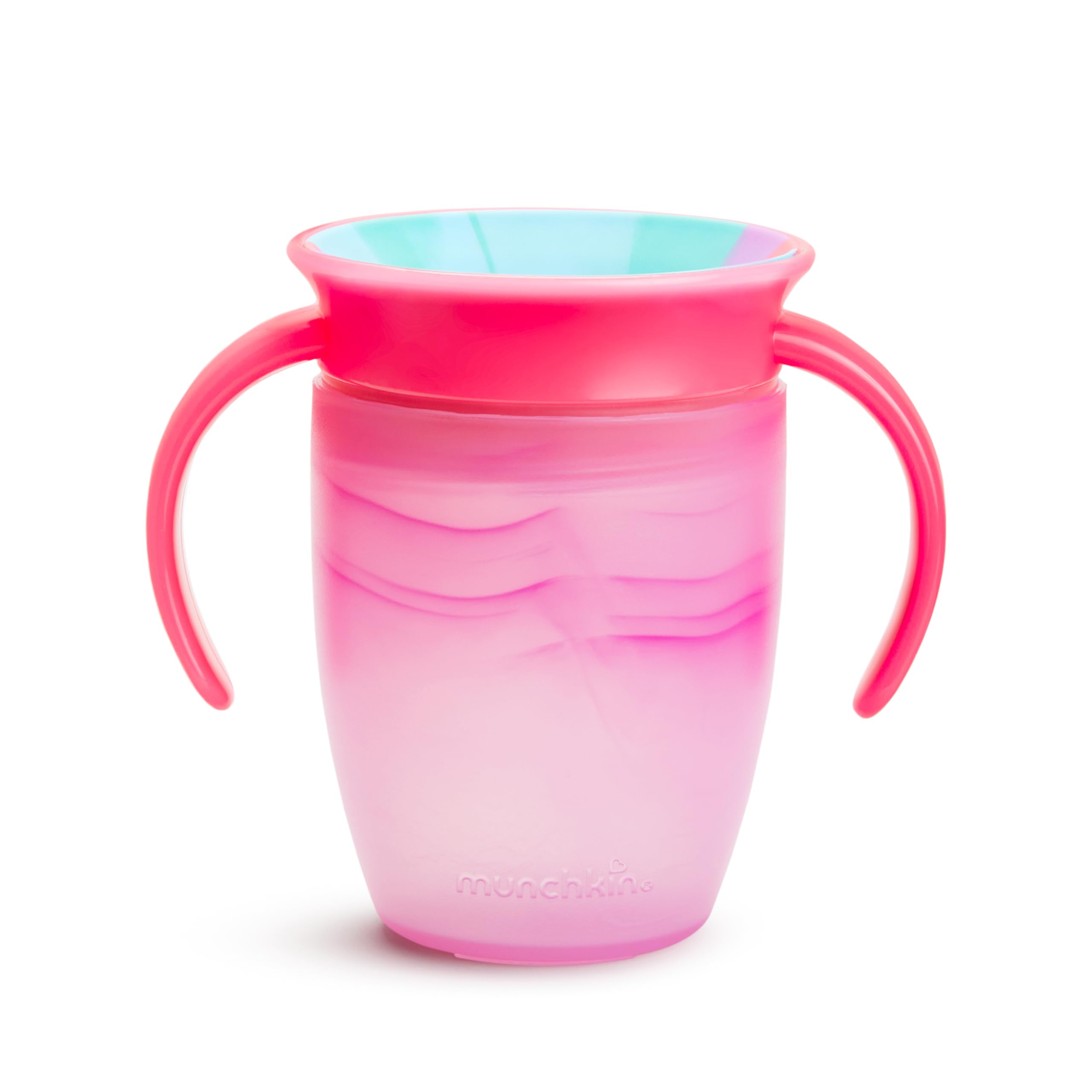 Miracle® 360 Trainer Sippy Cup with Handles, Spill Proof, 7 Ounce, Tropical Swirl, Pink Multi