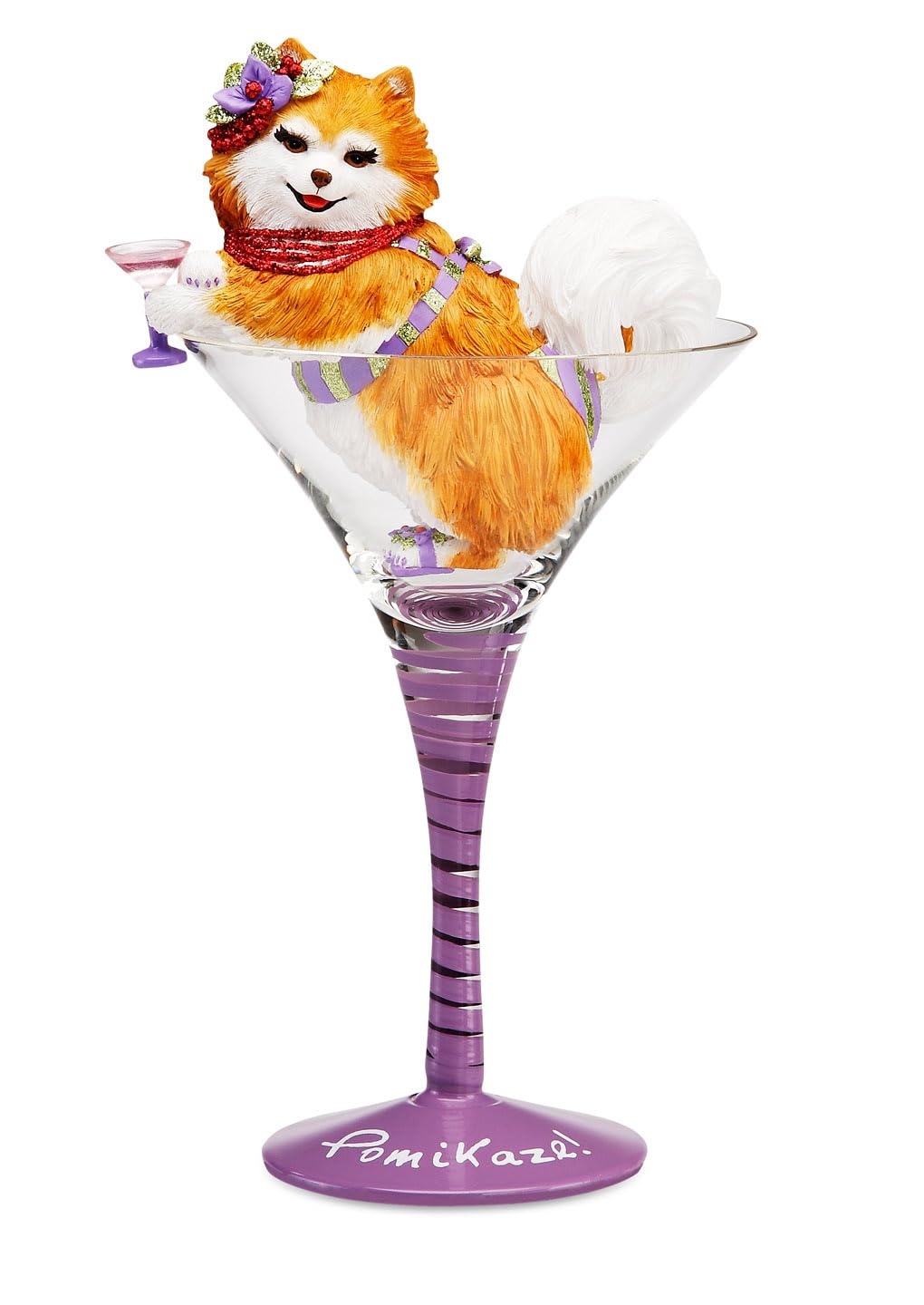 Pavilion Gift Company - Hiccup by H2Z 9-Inch Pomikaze Pomeranian Cocktail Glass
