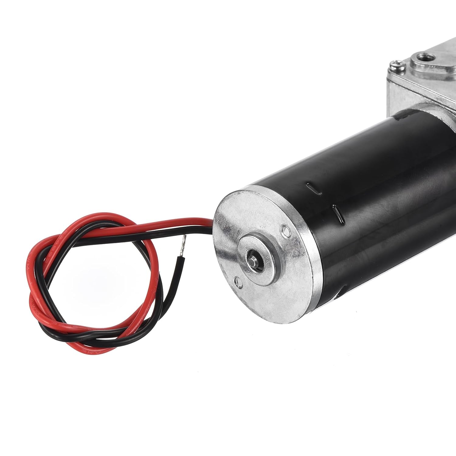 MECCANIXITY DC 12V 60RPM Worm Geared Motor 8mm D Shaft Reduction Electric Motor Reducer High Torque Low Speed Mini Turbine Worm Motor with Wire