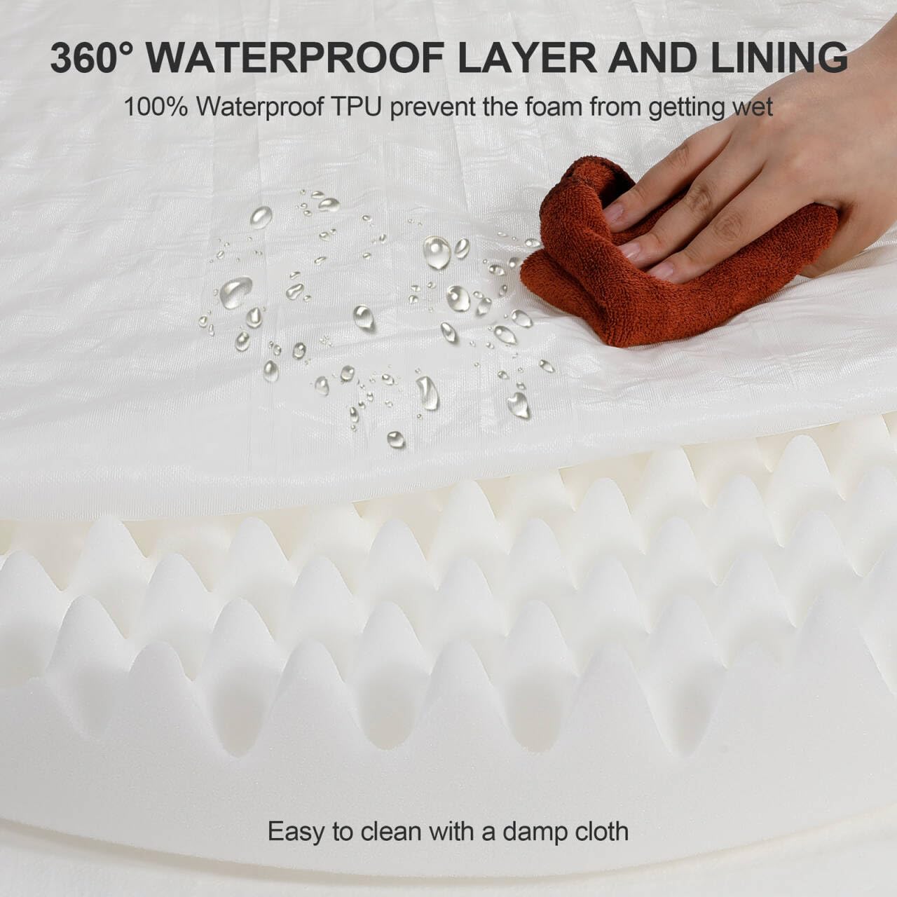 Gimars Letto ortopedico per cani di taglia extra grande 9,5 cm, con schiuma a forma di uovo 28D, fodera impermeabile per cuccioli, anziani