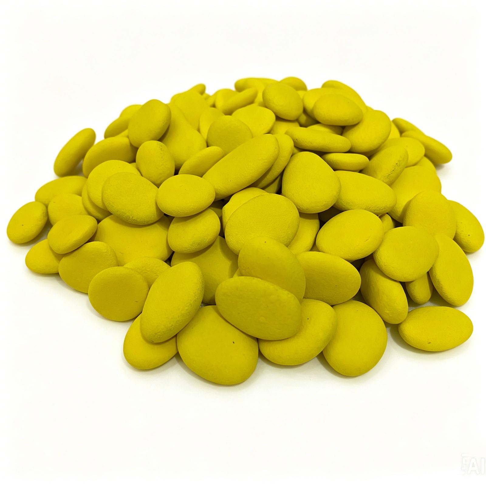 juexiyarticle Flat Pebbles for Painting, 1-3cm Tiny Decorative Stones, Painted Yellow Rocks for DIY Crafts Projects, Stone Arts Decoration,1lb