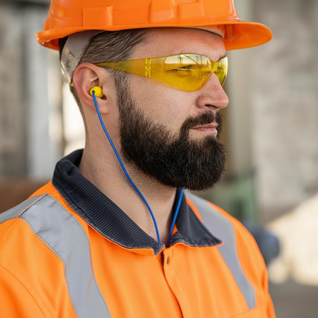 Malta Dynamics Corded TPE Ear Plugs 100 Pcs – 22dB NRR Noise Cancelling Ear Plugs for Hearing Protection, Construction, Sleep, Concerts, Shooting, Individually Wrapped & Reusable Earplugs