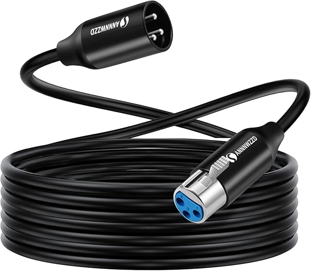 LinkinPerk XLR CableXLR Male to Female Microphone Extension Cable for Microphone, Amplifier, Mixing Desk or Speaker System (5M)