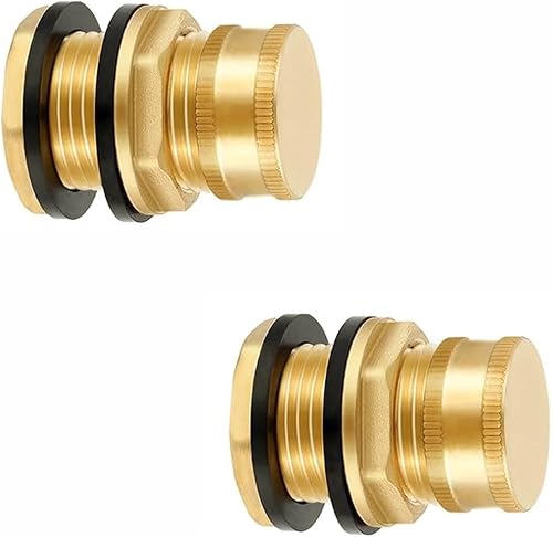 Accesorios de tanque de agua macho de 12 pulgada hembra de 34 pulgadas con 2 anillos de goma y tapas de tubería, accesorio de mamparo de agua de