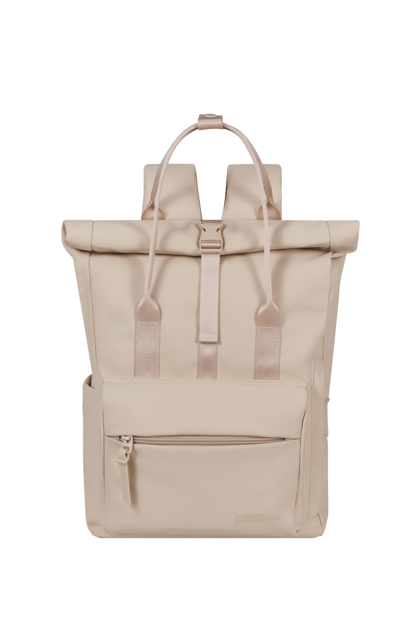 American Tourister Urban Groove UG16 Mono - Plecak Damski, Wodoodporny, Plecak Rekreacyjny na Co Dzien z Ukryta Kieszenia na Plecach, 17L, Beige