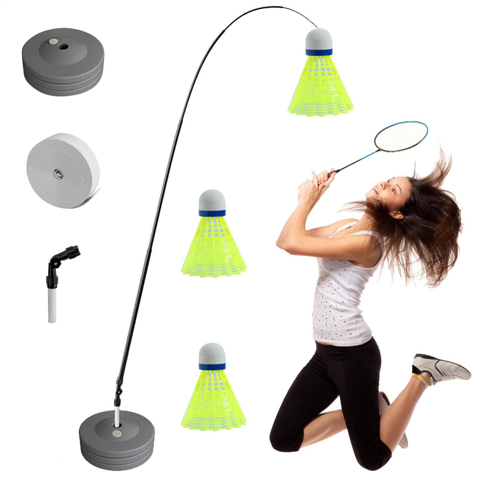 Badminton Training Tool - Badminton Training Aid, Badminton Single-Player Rebound Trainer, Single Badminton Trainings Device Suits Power Trainer for Badminton Learners and Children