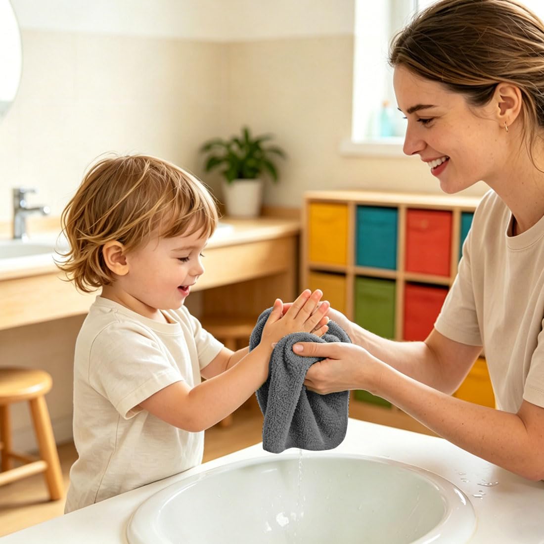 UNIMADE Paños a granel – Paquete de 200 toallas faciales (12 x 12 pulgadas), paños de lavado y toallas de mano altamente suaves, paños de limpieza de microfibra multiusos de secado rápido para baño,