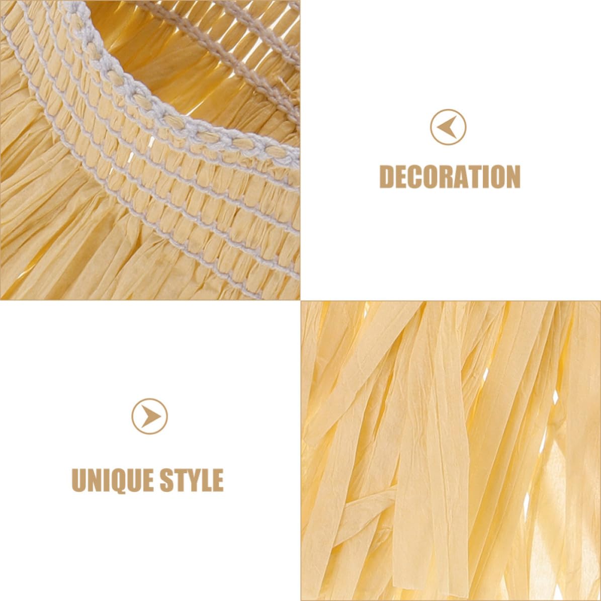 SOLUSTRE 3 Juegos Conjunto de Falda Hula Hawaiana de Rafia para Celebracion Verano Accesorios para Fiesta y Decoración Temática de Verano en Jardín