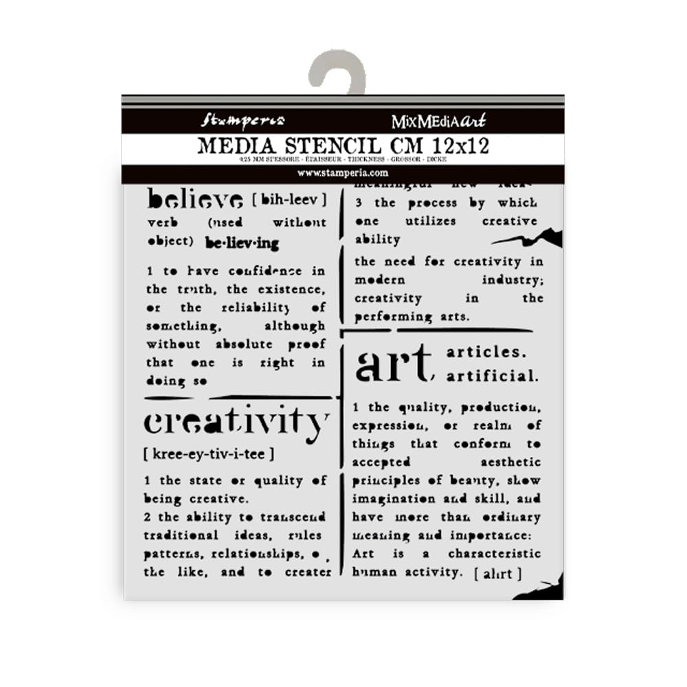 Stamperia Flexible Craft Stencils - Favourites Refresh Writings Pattern For Scrapbooking & Cards