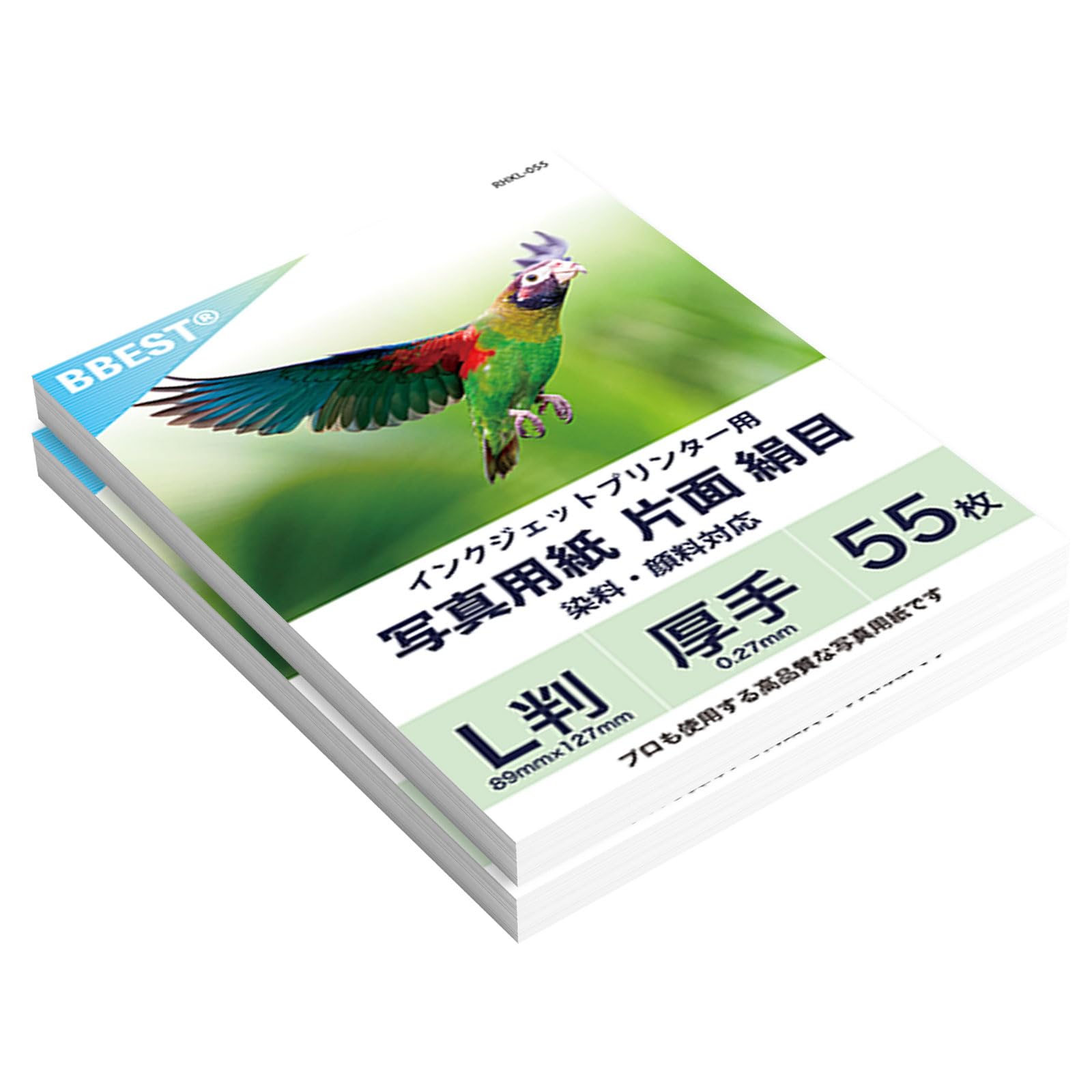 Amazon | BBEST 写真用紙 絹目調 半光沢紙 L判サイズ 110枚入り