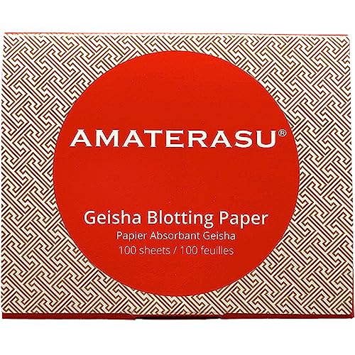 Blotting Paper - Ultra Oil Absorbing Geisha Face Blotting Paper for a Matte Finish - Blotting Paper Sheets from Abaca Leaves - Unclogs Pores & Sets Makeup - 100 Blotting Paper Face Sheets, Amaterasu