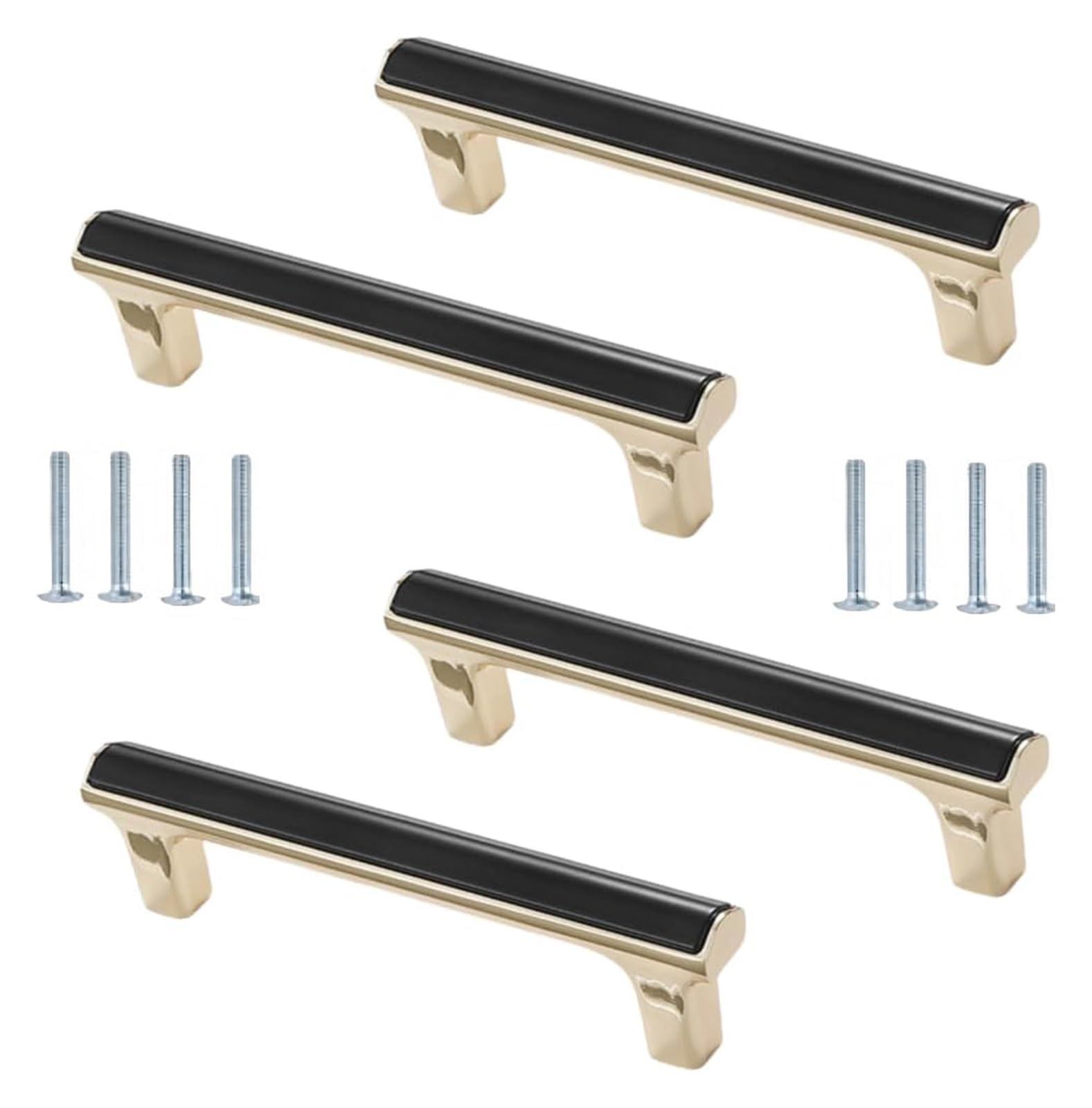 NLQCSXWEP Zinc Alloy Cabinet Bow Handle, Zinc Alloy Furniture Handles 4 pcs Multicolor 64-128mm(5952 Black 96mm)
