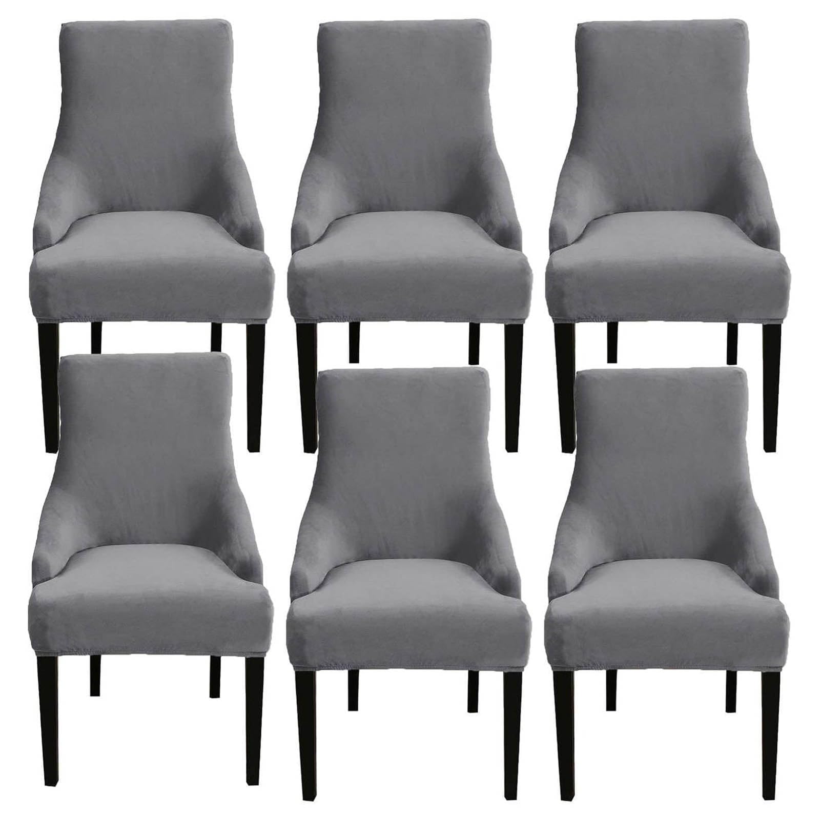 Leomix H Velvet Wingback Side Chair Slipcover, Removable Chair Slipcover Elastic Dining Chairs Covers, For Kitchen Otel, Banquet, Ceremony,,6Pack