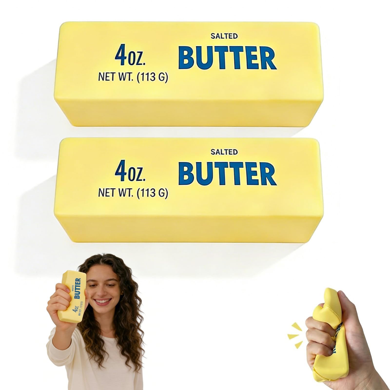 2 PCS Squishy Butter Stick Toys, Office Desk Fidget Tools for Anxiety Management, Set of Two Novelty Items-image-44