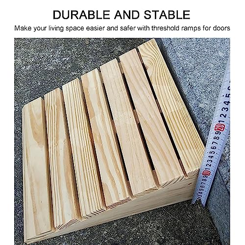 Rampa de umbral de madera maciza de 7 a 15 cm, portátil, antideslizante, acceso para silla de ruedas, puerta de garaje, patio, entrada, rodamiento de carga resistente