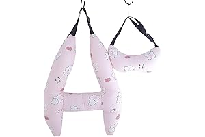 Adorable Rabbit H-Shape Kids Car Travel Pillow with Headrest