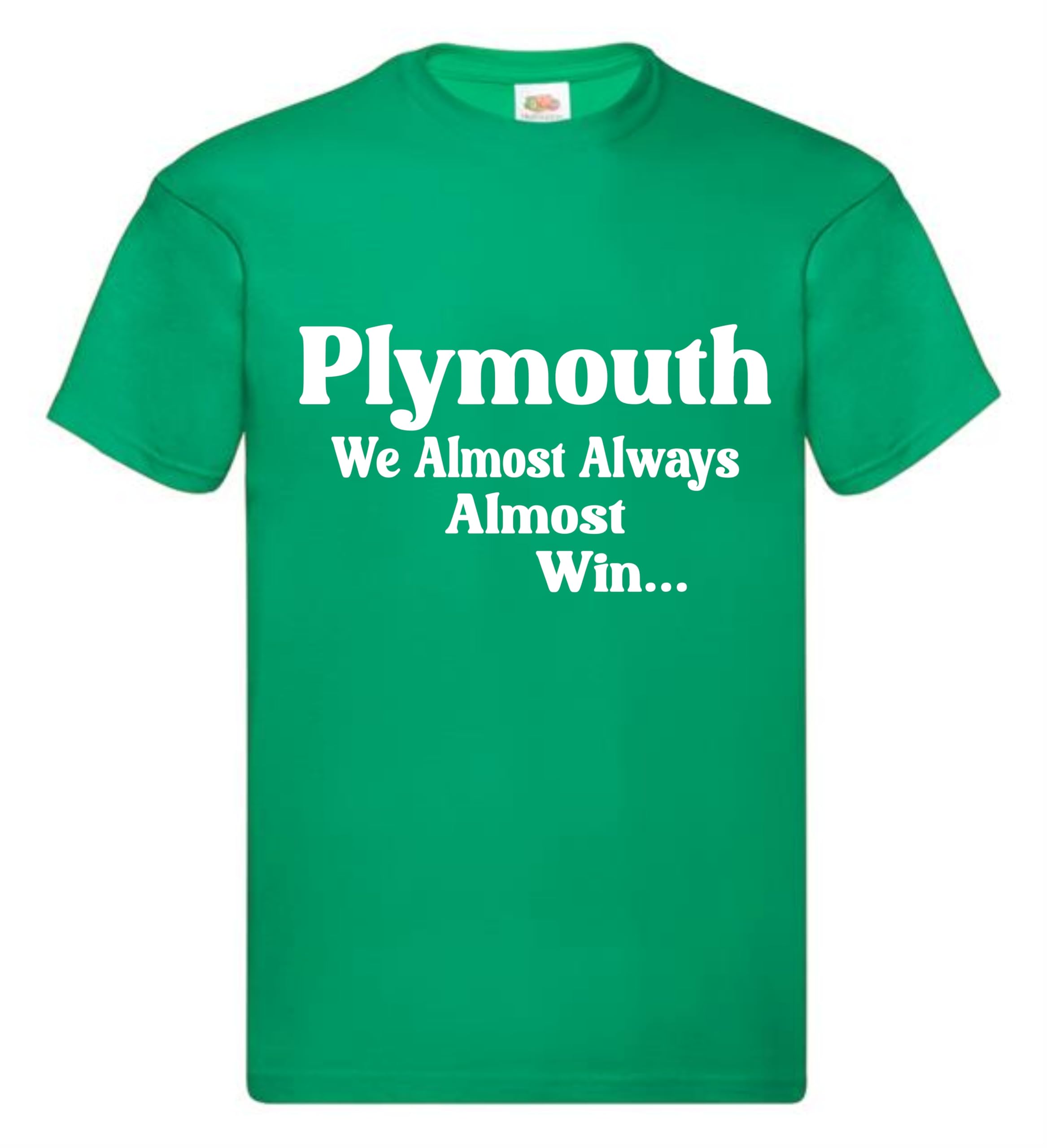 Almost Always Win Plymouth Tshirt top Football Gift Premium Clothing Green