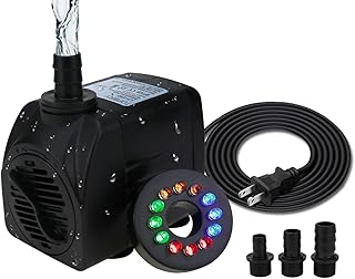 10 Rock Fountain Ideas for Natural Garden Water Features 8 800 GPH Submersible Fountain Pump (3000L/H, 45W), Ultra Quiet 12 LED Col...