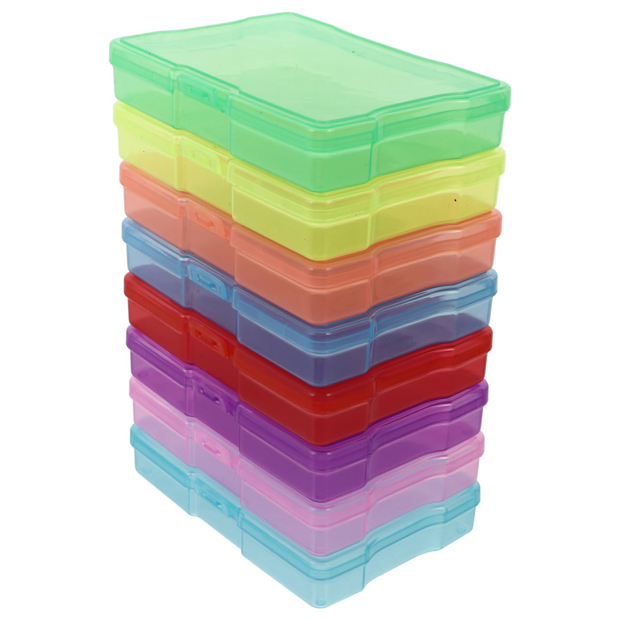 HOMSFOU Lot De 8 BoîTes De Rangement En Plastique Pour Photos 10X15 Cm Organiseur Pour Cartes Postales Et Photos Avec Couleurs Assorties Pour Usage Domestique(Couleur aléatoire)