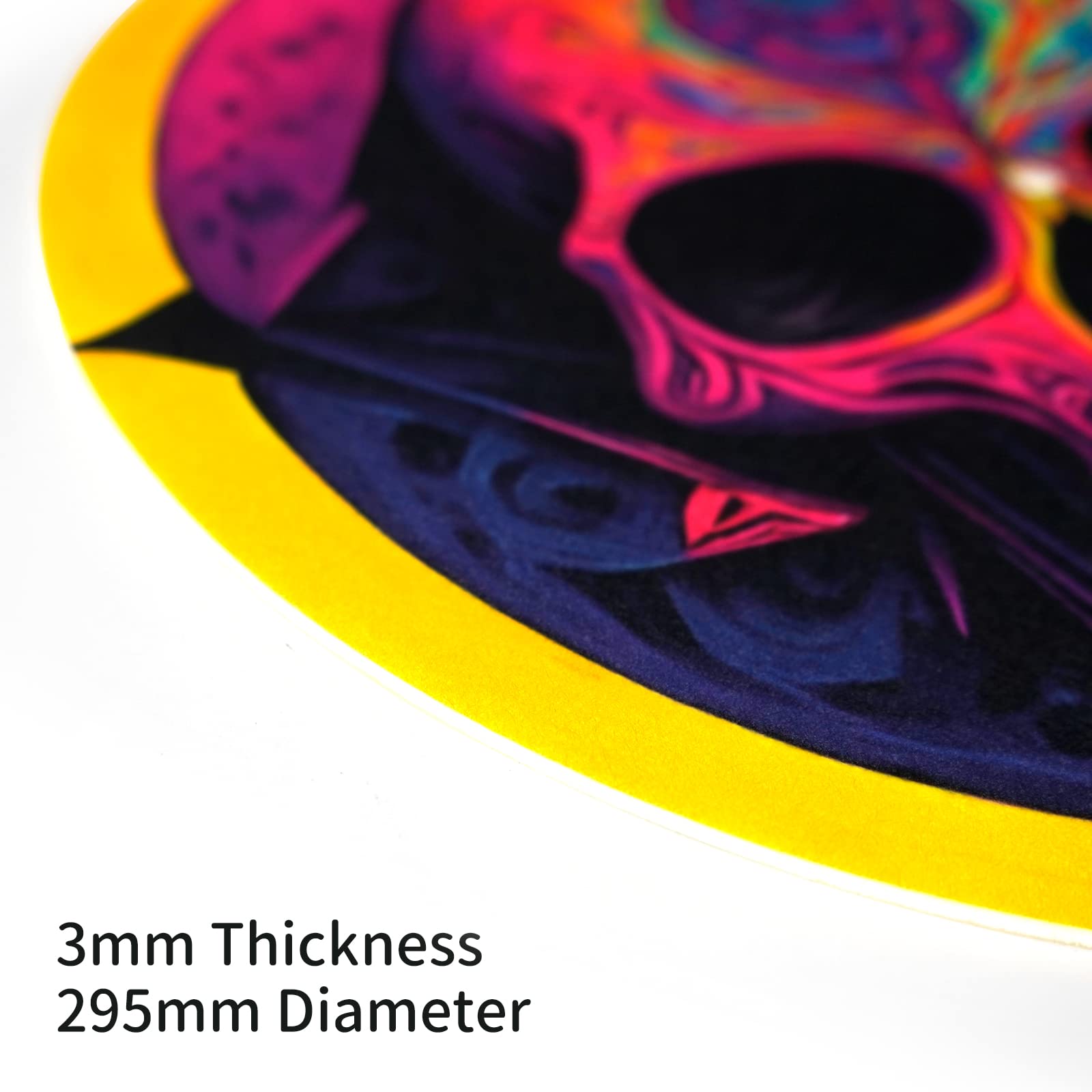 sdroceRyaM Tapis de plateau en feutre pour tourne-disque 30,5 cm Motif tête de mort Antistatique pour tourne-disque vinyle LP DJ Réduit les vibrations et améliore la clarté du son, Style A