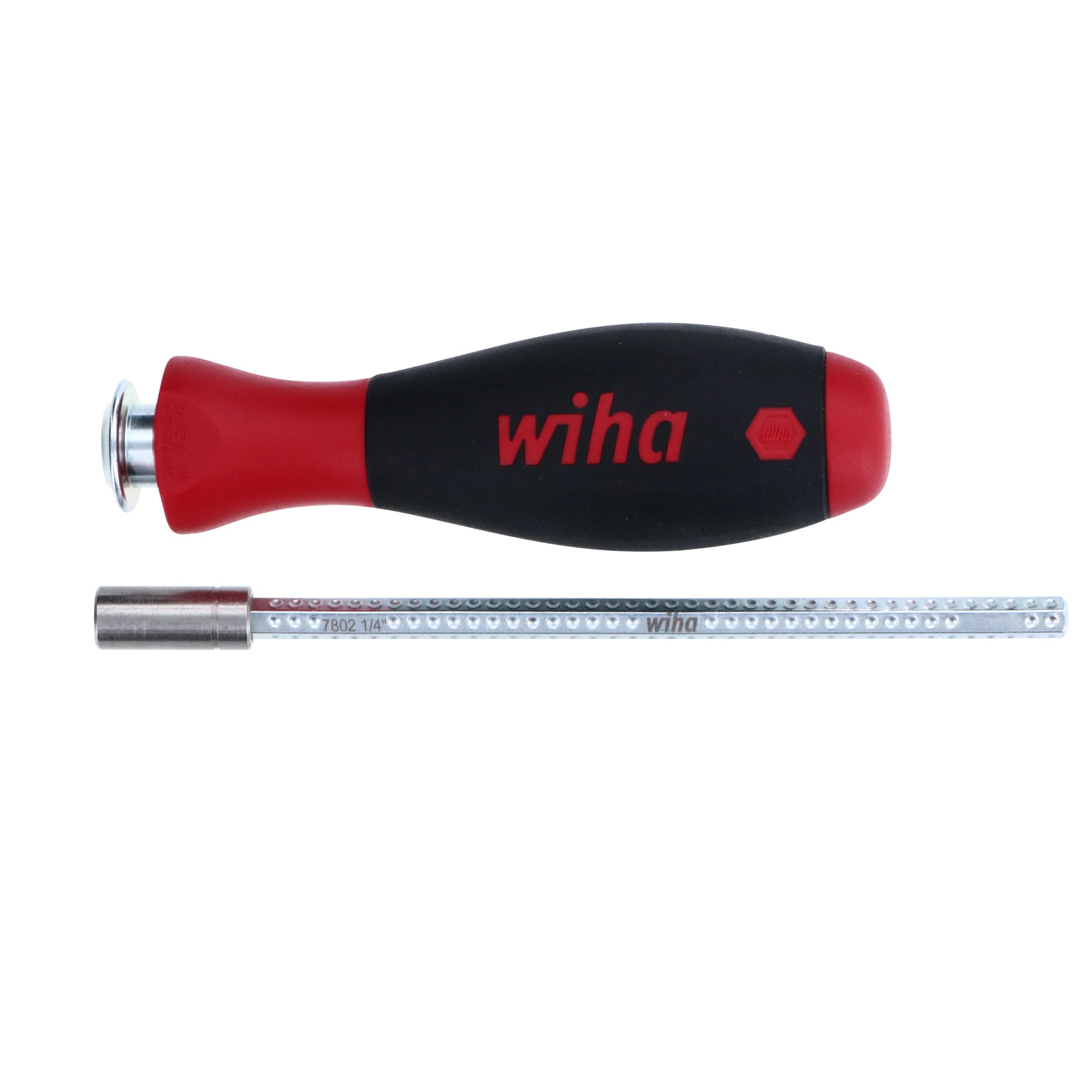 Wiha 28489 Drive-Loc VI - Soporte para brocas con mango de acabado suave y adaptador de brocas de 1/4 pulgadas | Adaptador de broca de 1/4 pulgadas