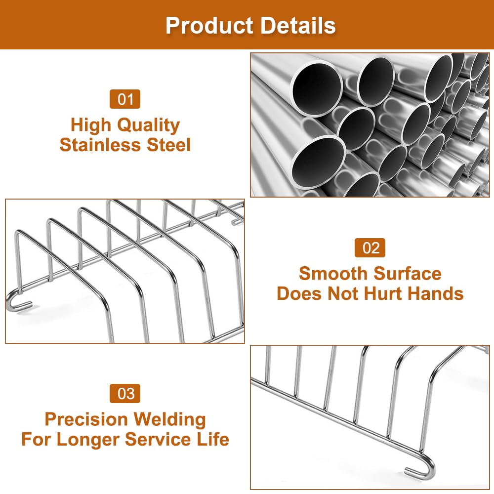 2 PCS Toast Rack Stainless Steel Toast Cooling Rack 8 Slice Toast Bread Rack Holder Grid Bread Loaf Slice Stand Rectangle Air Fryer Accessories For - View #12