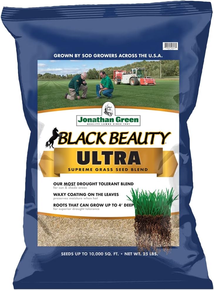 Jonathan Green (10323) Black Beauty Ultra Grass Seed - Cool Season Lawn Seed (25 lb)