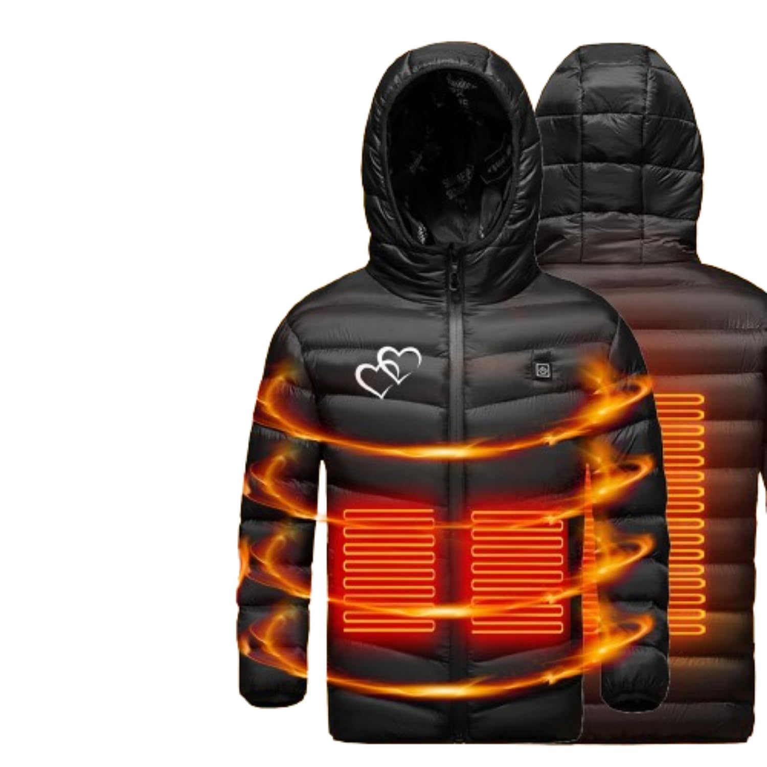 Manteau Doudoune Chauffant Enfants Veste Chauffant Electrique Garçons Filles avec 3 Zones de Chauffage Manches Longues Veste Chauffante Doudoune imprimé Anime Vêtements Chauffants Lavable