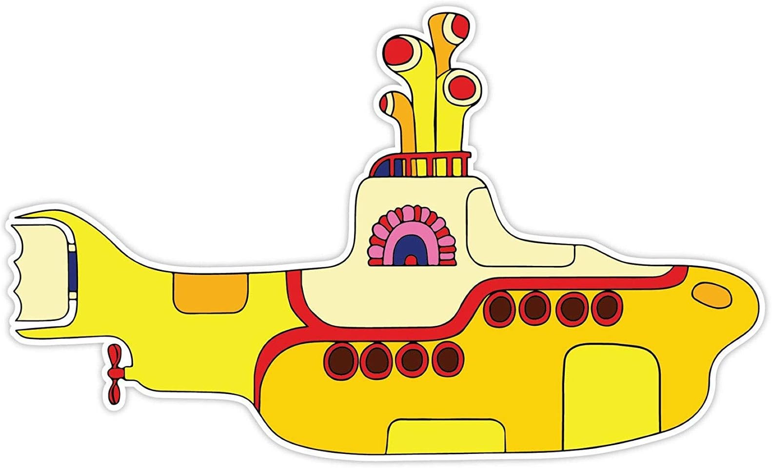 Yellow Submarine Laptop Sticker Decal - Bumper, Toolbox, Vinyl - Made in USA 4.5 in. x 2.5 in.