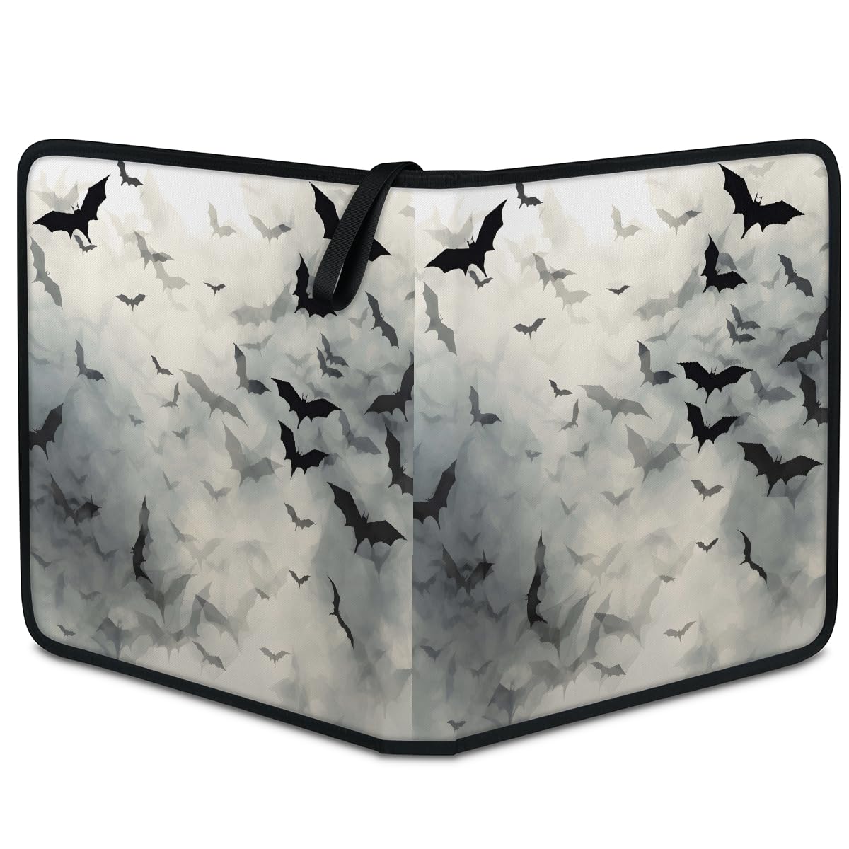 Raccoglitore per carte collezionabili con 4 tasche, motivo pipistrelli di Halloween, con maniche rimovibili, impermeabile, con cerniera, 50 pagine, capacità 400 carte