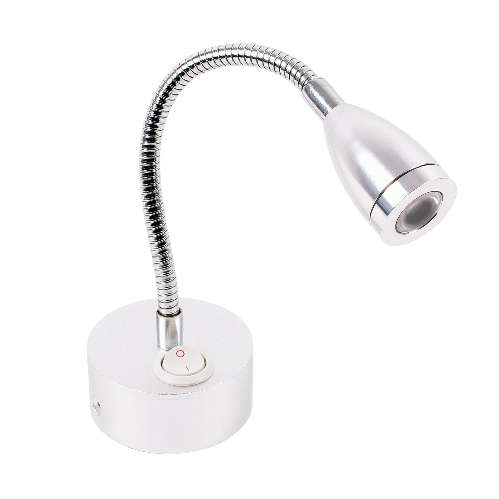 Juego de 2 Caravana Caravana Barco iluminación interior montaje Sport 1 LED Con Cuello flexible 12 V, 120LM, 65 x 110 – 260 mm on/off Interruptor