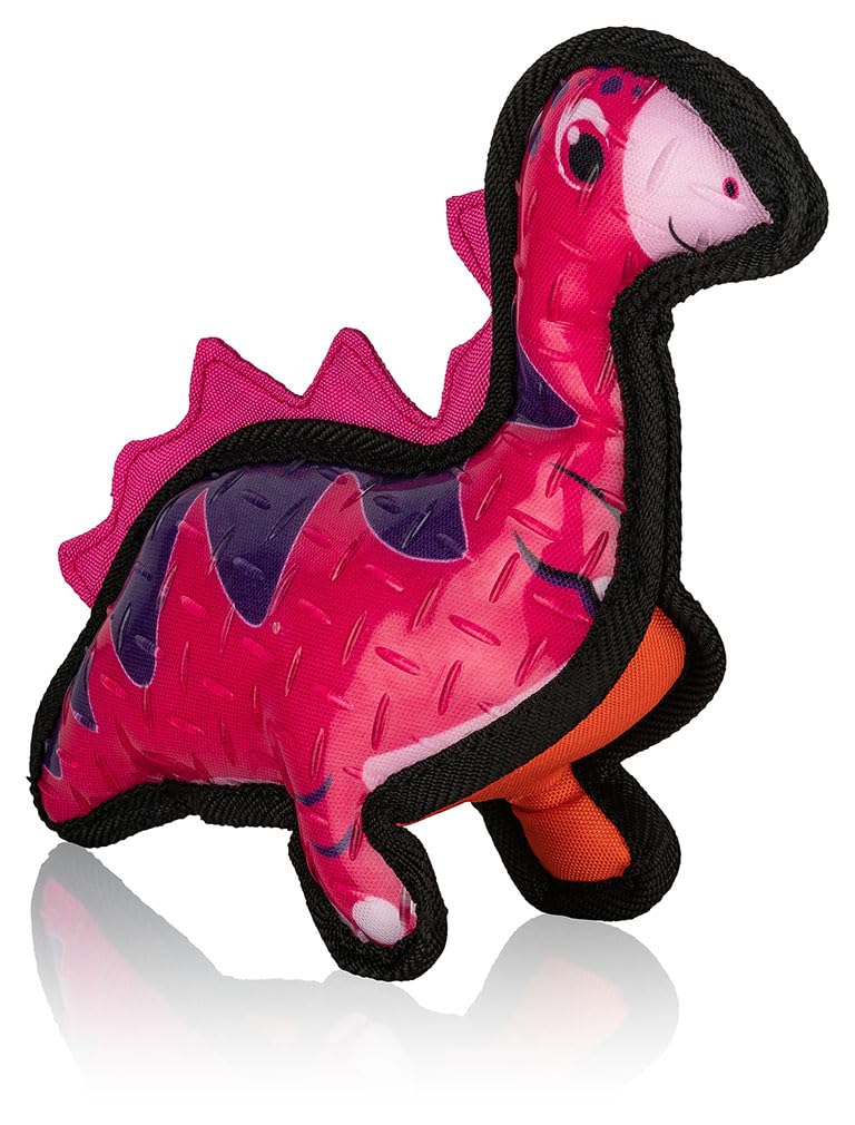 KnuffelwuffDog Toy Dinosaur Diplodocus Made of Rubber and Fabric - Throwing and Fetch Fun for Land and Water with Integrated Squeaker - BPA-Free
