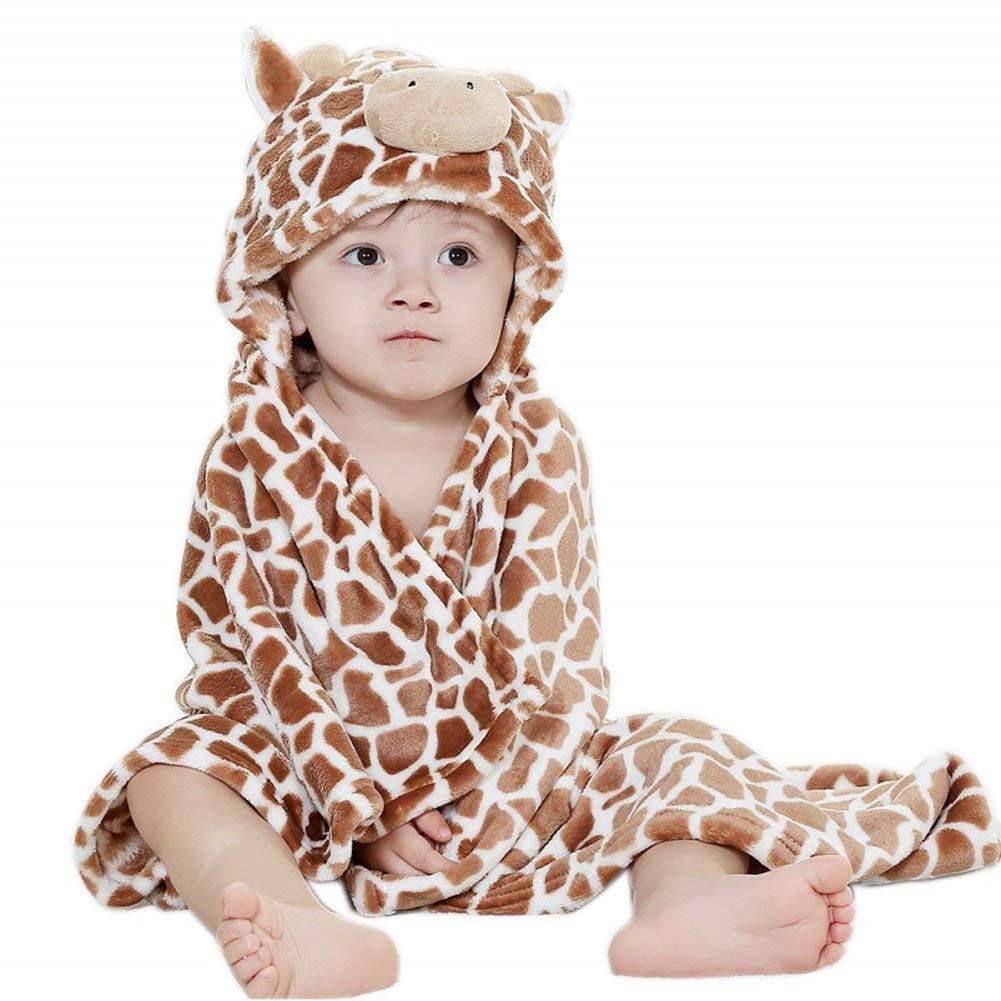 Serviette à Capuche pour Bébé Couverture de Flanelle Douce et Chaude Peignoir Conception des Animaux Serviette Poncho pour Bébés Garçons Filles
