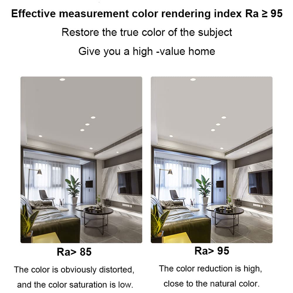Confezione da 11 faretti da Incasso a LED da 3 Pollici, deflettore da 7W/10W, 3 Colori selezionabili 3000K | 4000K | 6000K, Cri95, per Soggiorno, Ingresso, Scale, Sala espositiva, plafoniera a LED da