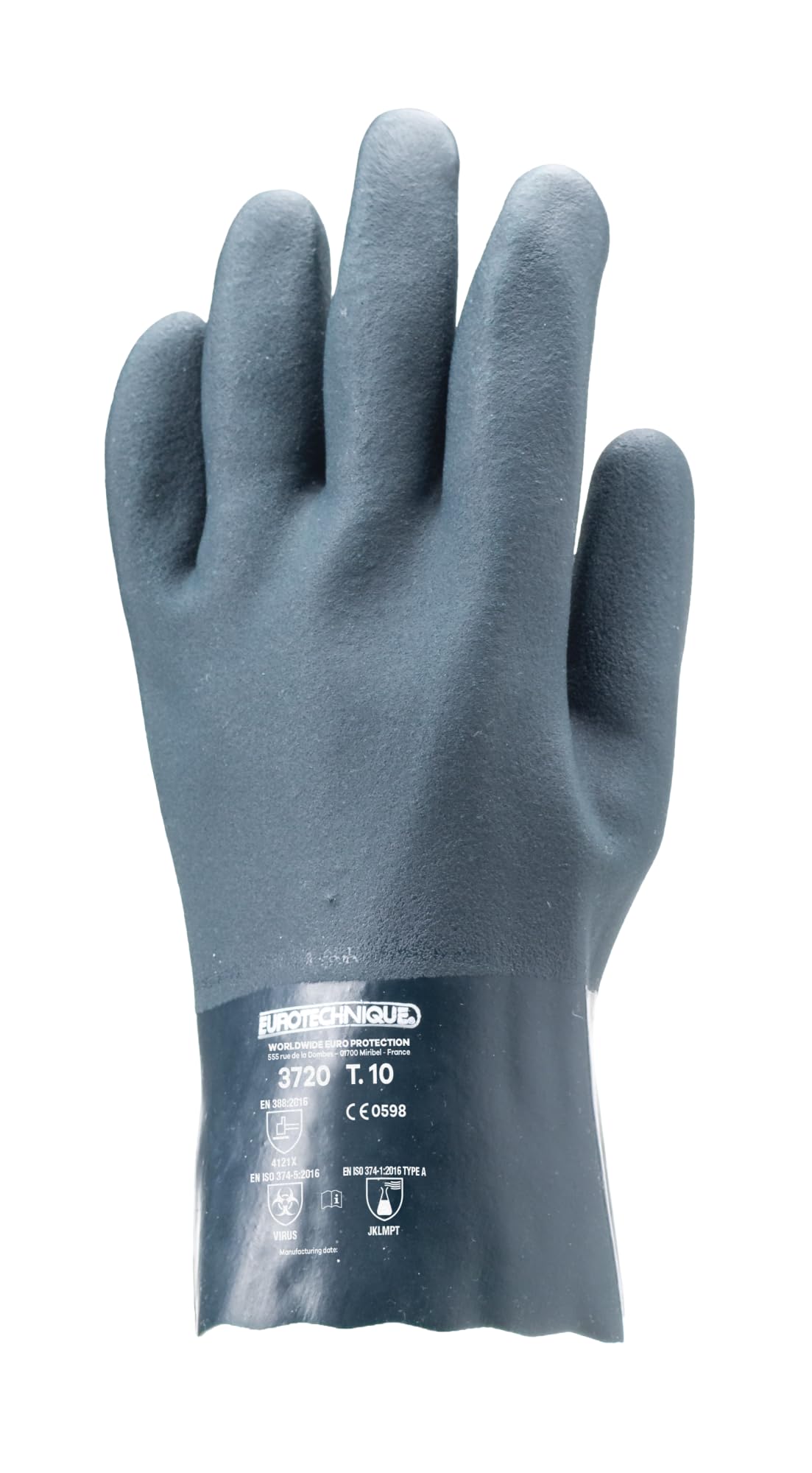 Coverguard - Gants de protection chimique vert double enduction anti-dérapant EUROCHEM 3720 (Pack de 10) 9 Vert
