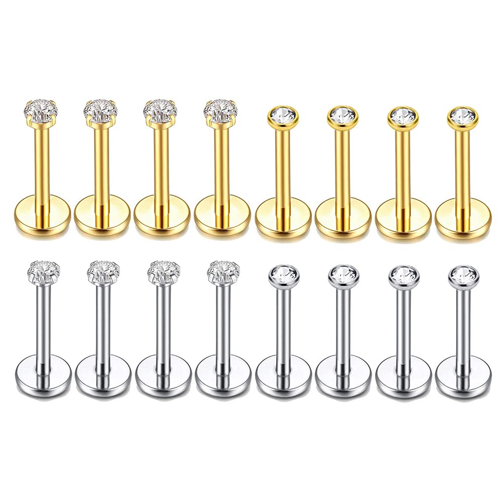 Gnoliew20G 18G 316L Stainless Steel Labret Monroe Lip Ring Studs Cartilage Helix Tragus Conch Daith Nose Piercing Jewelry