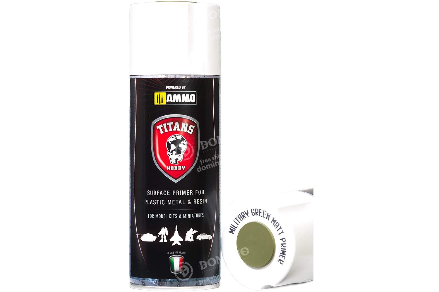 Ammo by Mig Titans Hobby 108 Military Green Matt Primer 400ml Model Spray Paint