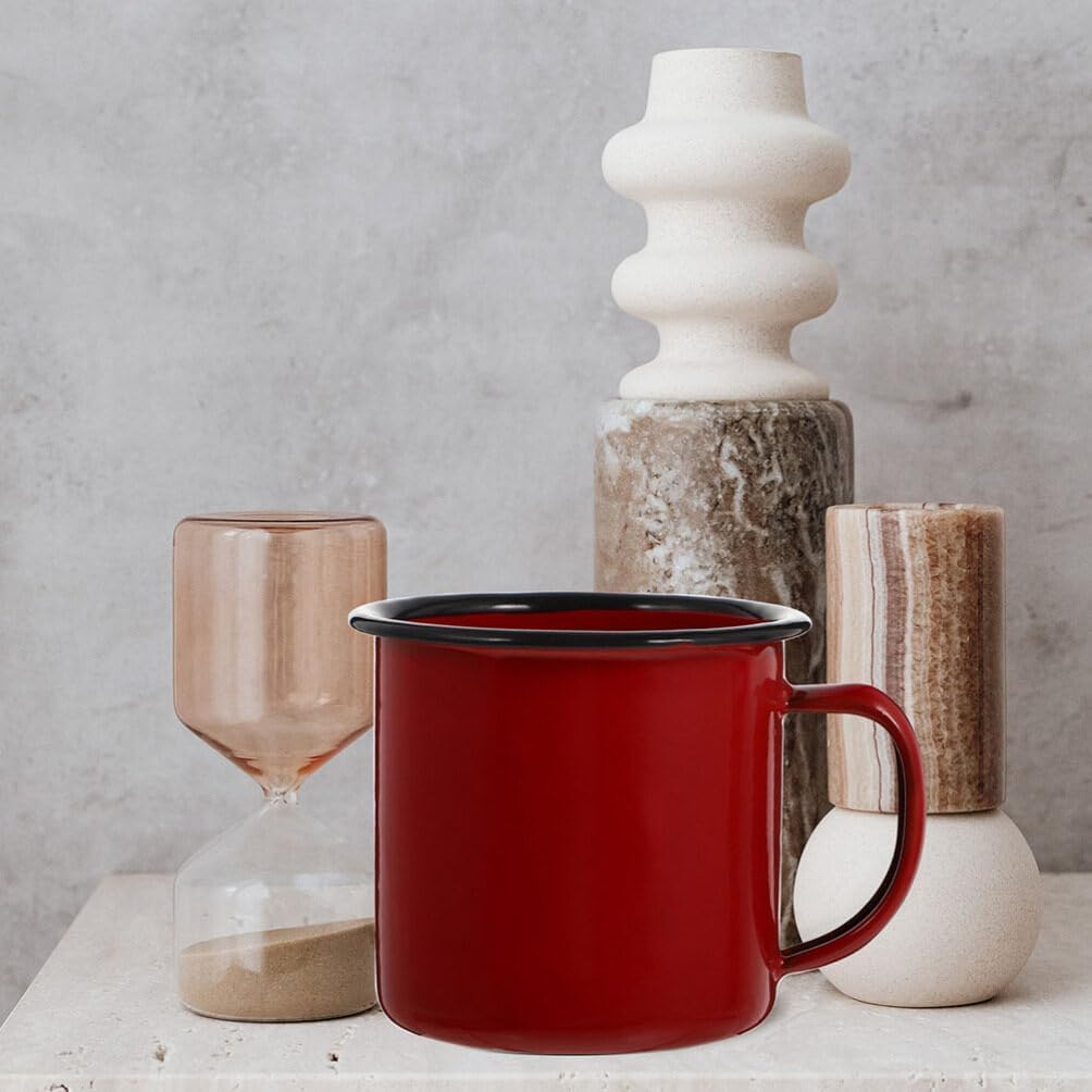 Set Di 4 Tazze Smaltate Da Campeggio – Vintage In Metallo Con Manico, Per Caffè, Tè, Latte, Picnic E Falò