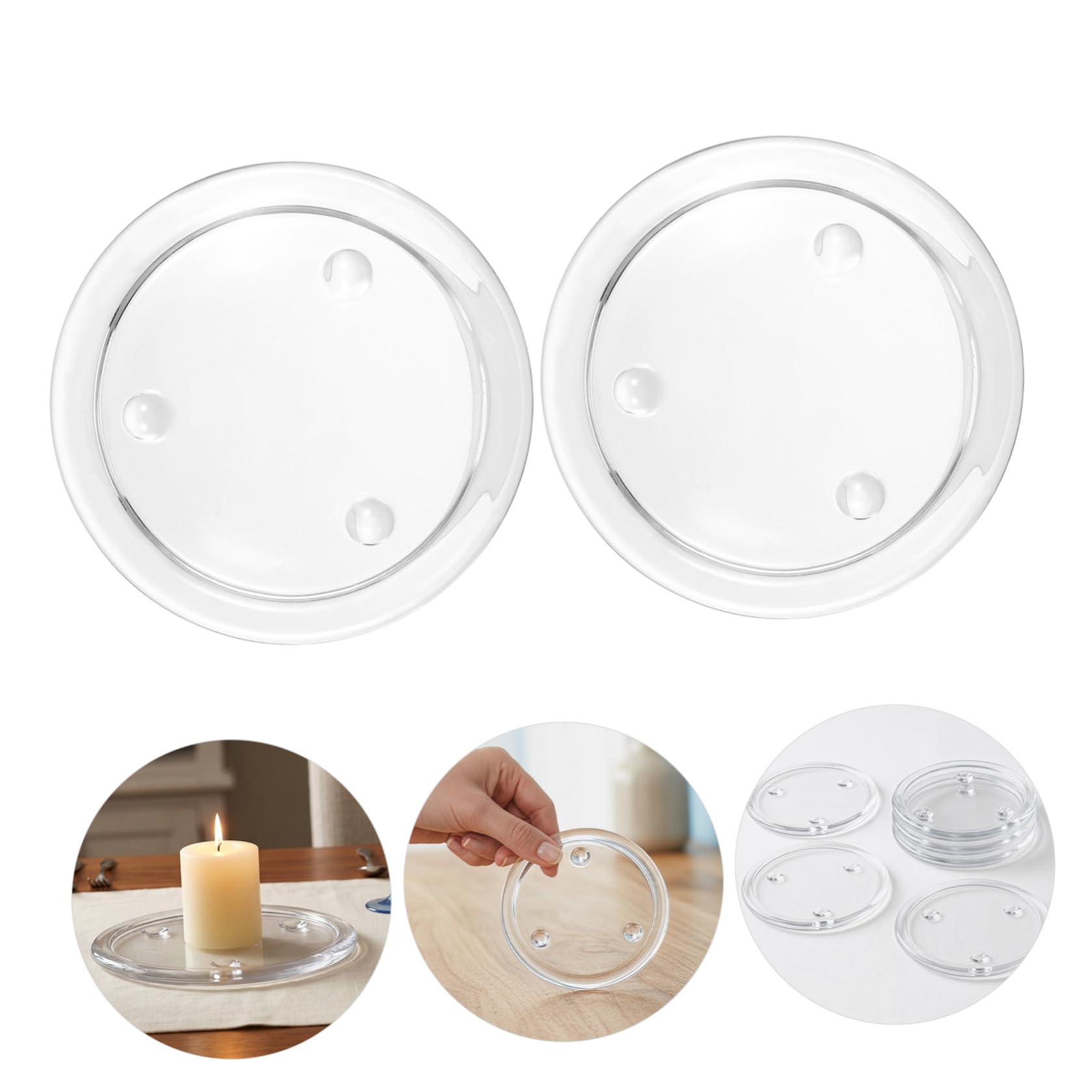 VICASKY 6 Piezas Portavelas de Cristal Redondo para Velas Cilíndricas Té
