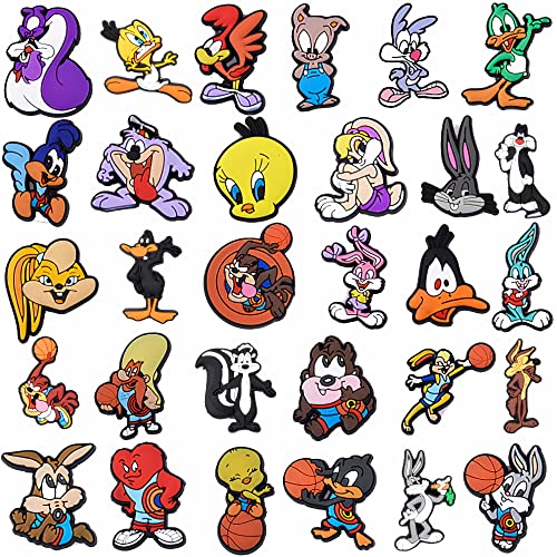 30 Pcs Kawaii Animal Croc Shoe Charms, Trendy Cartoon Shoe Decoration Charms, Accessories for Shoes, Bracelet, Wristband, Gift for Birthday, Party, Holiday (Set B)