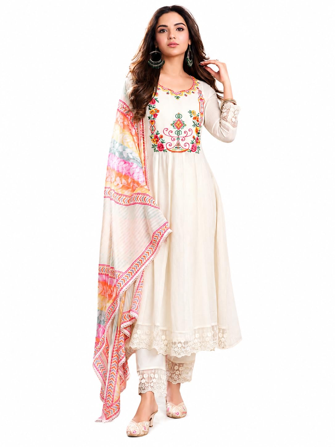 Women's Pure Cotton Viscose Embroidered Kurta And Pant Set With Dupatta, Kurta Set | 3-Piece Festive Ethnic Wear for Women | Ethnic Kurta Set for Women | Daily, Office & Festive Traditional-image-29