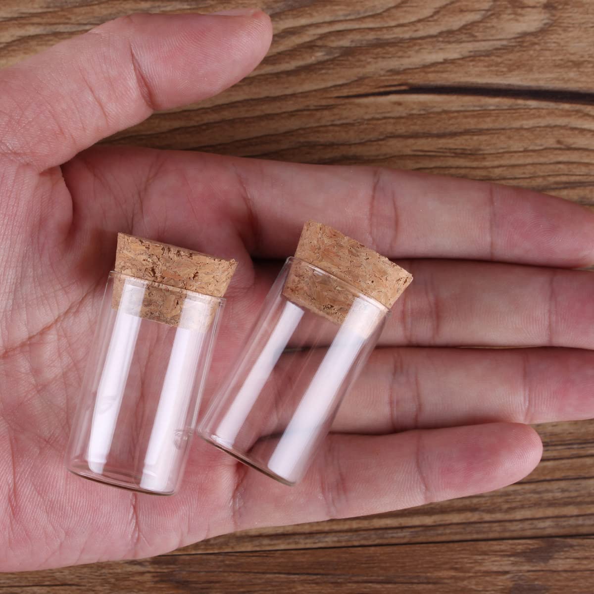 Szklane probówki z pokrywkami, Butelki szklane 5 ml/10 ml/12 ml z korkiem, opakowanie 50 szt.(12ml)