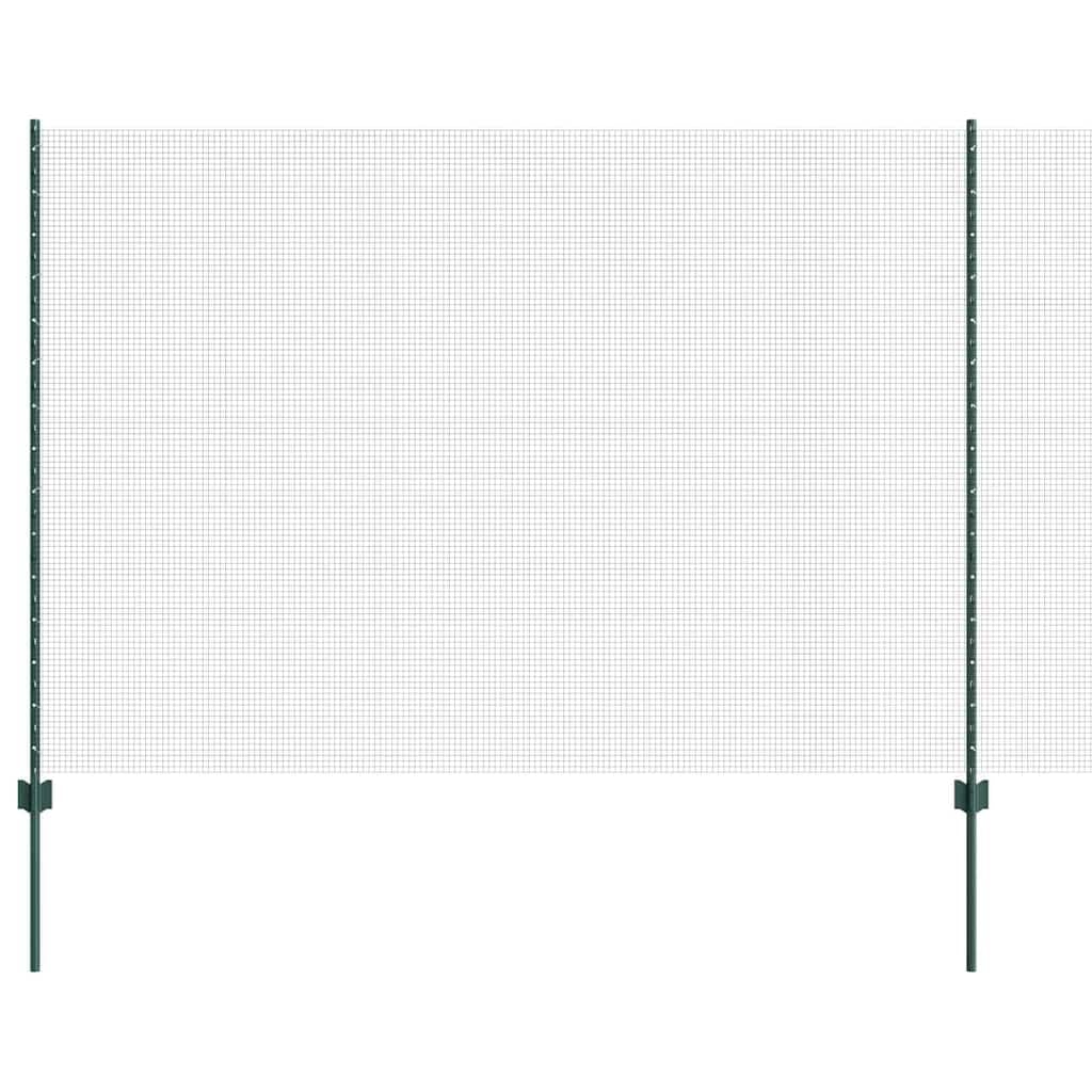 Green Steel PVC Fence Panel 1.6m x 25m with Posts Outdoor Privacy Screen for Garden Terrace Patio Boundary