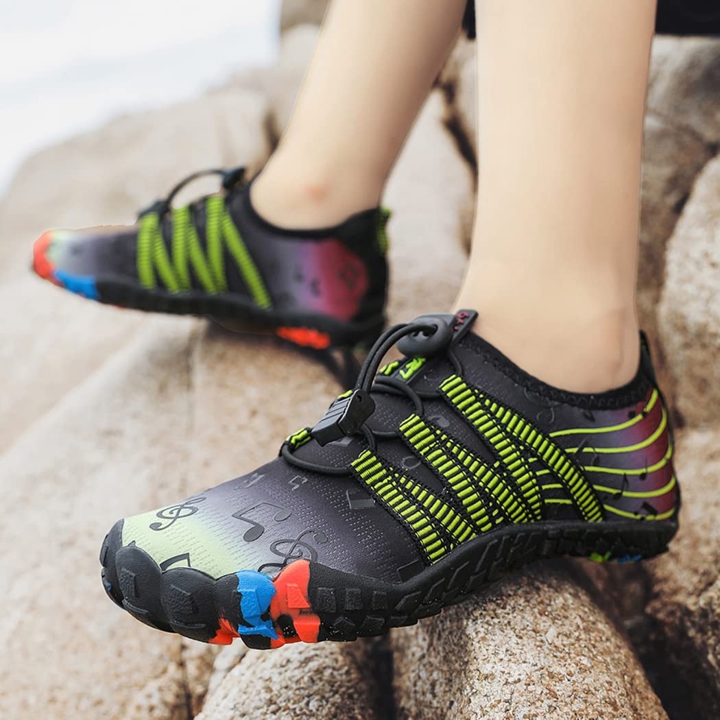 Niños Nadar Calzado De Agua Calcetines Aqua Calcetines Seco Rápido Descalzo para Niños Niñas Transpirable Cómodo Goma Protectora Protectora Plana Liviana Liviana Fácilmente Natación,Azul,37