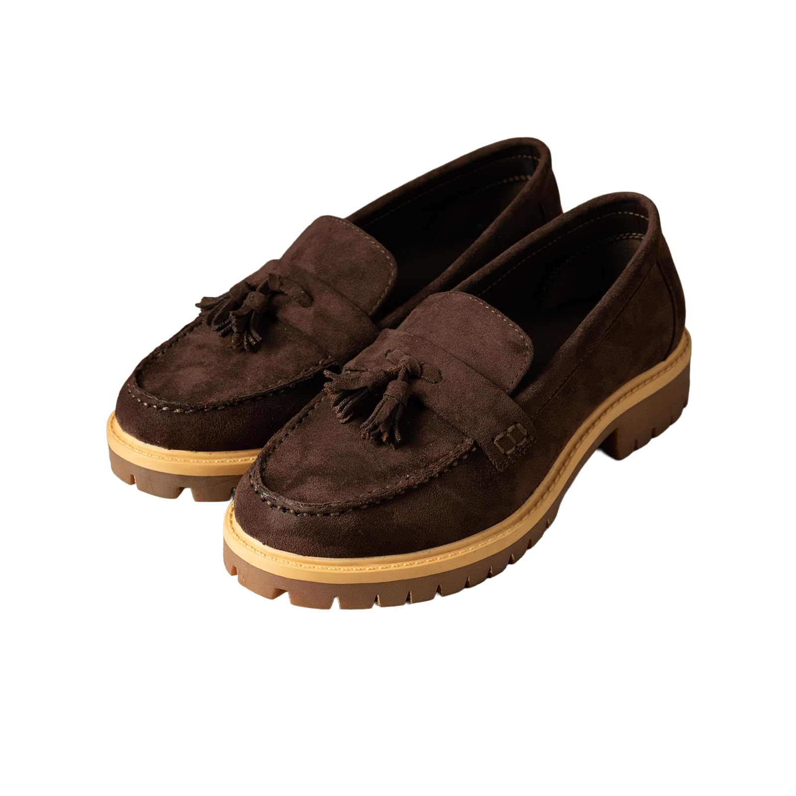 Humprey Suede Boat Shoes for Women | Tassel Detail Slip-On Loafers with Chunky Grip Sole | Comfortable & Stylish Casual Footwear