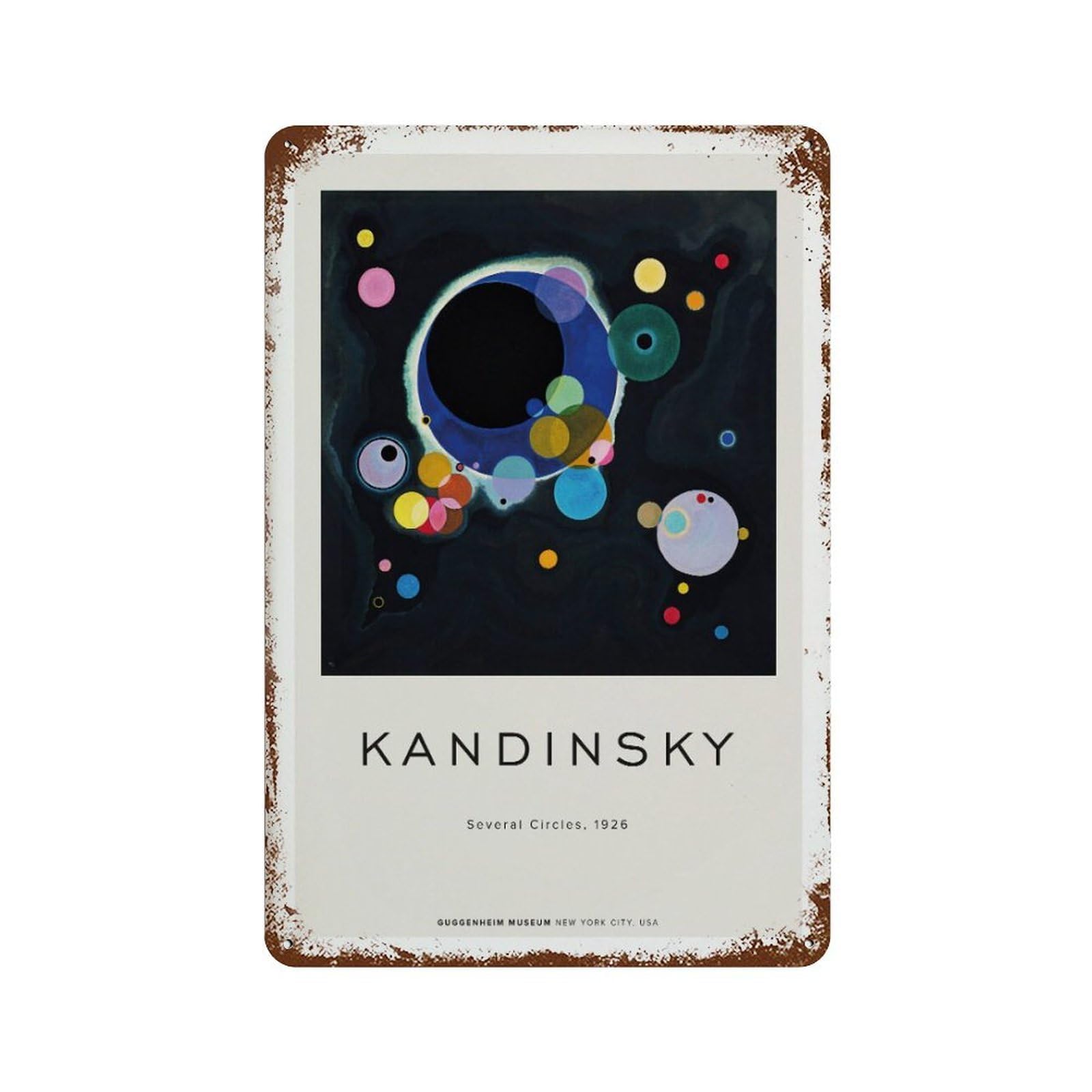xiaoxiaoshen Kandinsky Several Circles Abstract Wall Decor Art Metal Tin Poster Modern Home Decor Art Home Bar Shop Decorations Vintage Sign 30x20cm