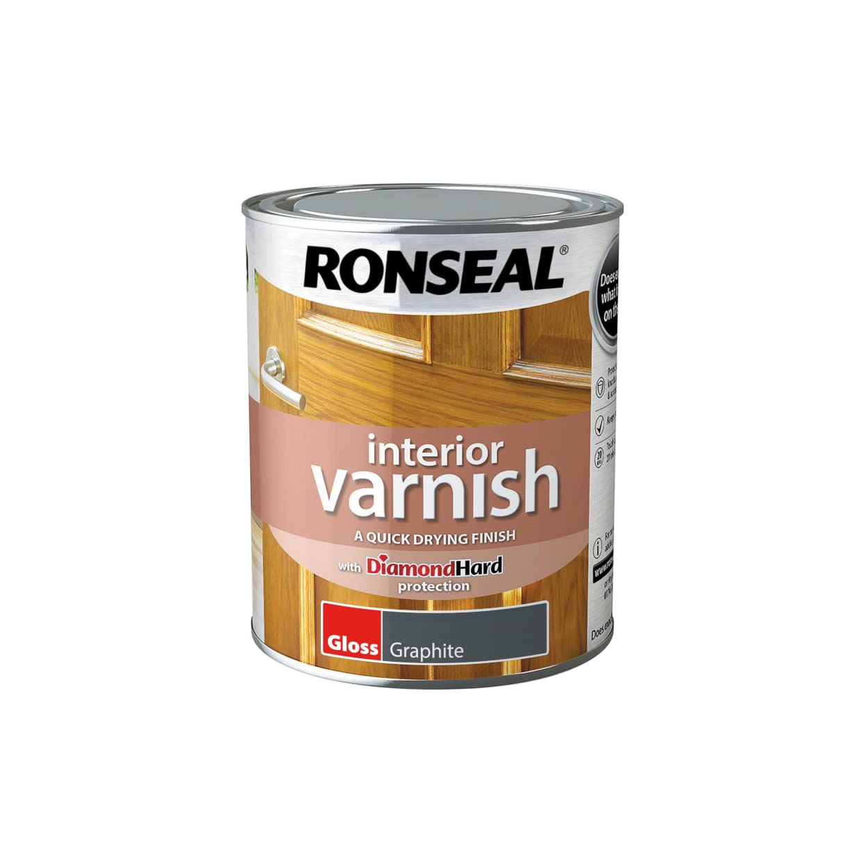 RONSEAL Interior Varnish Graphite Gloss 750ML
