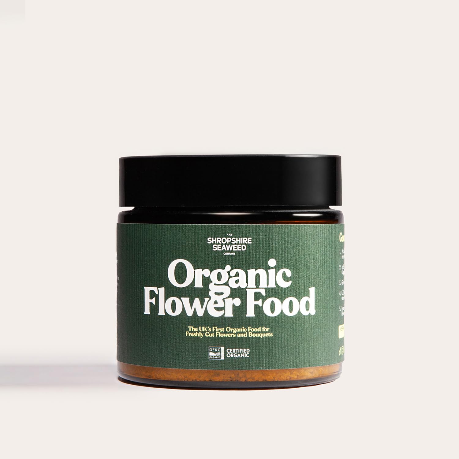 The Shropshire Seaweed Company Certified Organic Flower Food - Chemical-Free Plant Food for Bouquets & Cut Flowers, Extends Vase Life & Enhances Water Uptake, Indoor Plant Food 200g