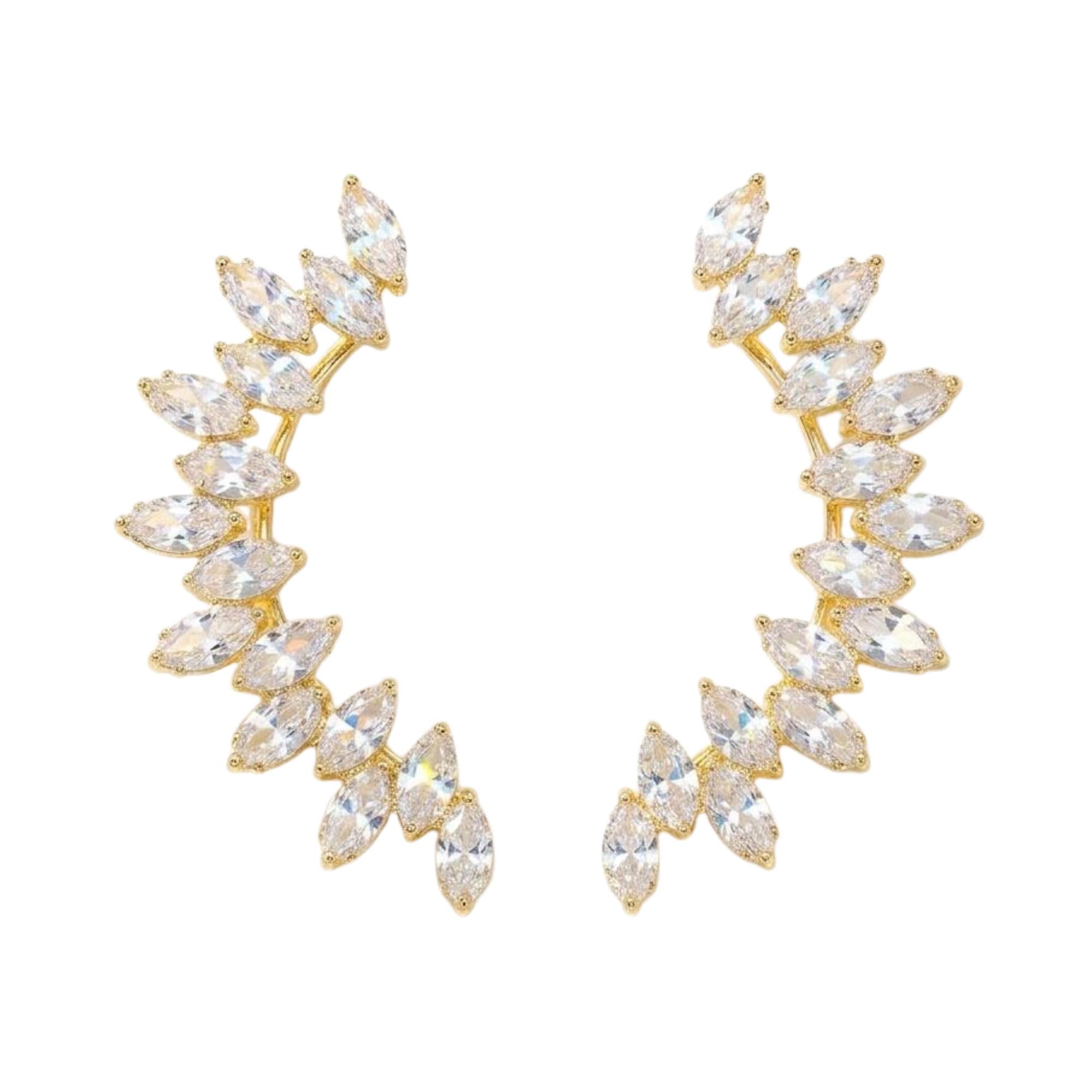18k Gold Coated Lyra Women's Ear Cuffs Earrings | Contemporary Clip-On Ear Jewelry | Stylish Fashion Accessory for Casual Party, 10g-image-27