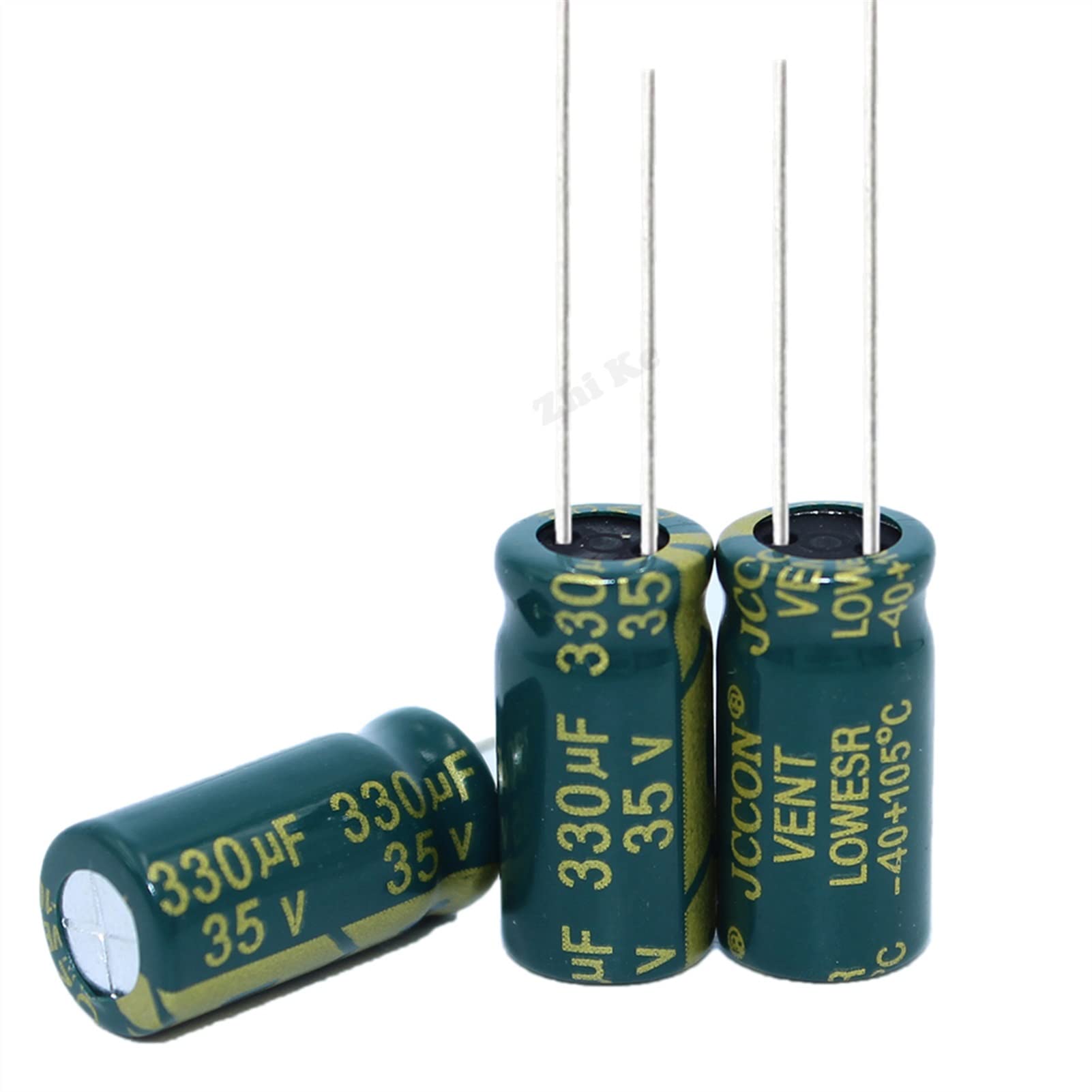 10x 330uF 35V Electrolytic Capacitors – 330MFD 35V, 8x12mm Radial, CX Brand